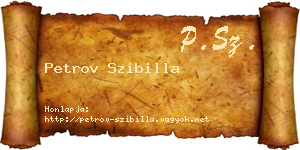 Petrov Szibilla névjegykártya